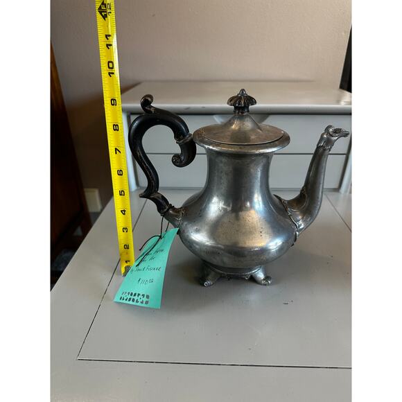 Vintage H9” Brittinia Pewter Coffee Pot by Shawe Fischer - Picture 2 of 4